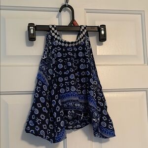 Navy Blue Patterned Women's Skirt